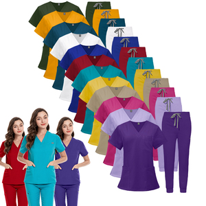 Elástico Casual Jogging Trajes quirúrgicos Hombres Mujeres Unisex Trajes separados Hospital Clínica Enfermera Doctor Spa Scrub Uniforme - Product Image 5