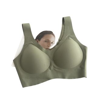 Soutien-gorge de sport une pièce à bonnet fixe, large bandoulière, poitrine lisse, bas du dos, sans armatures - Product Image 5