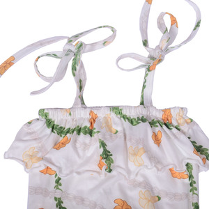 Ga-16 Stock Baby Girls Printed Pure Cotton Leo Baby Adjustable Straps Halter Girls Romper Hawaii Double Layered Lace Romper - Product Image 5
