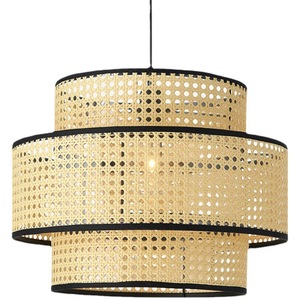 Yumesho Lighting Rattan Woven Pendant <b>Light</b> 3-Tier Modern Zen Style For <b>Dining</b> Bedroom Guesthouse Clothing Store - Product Image 1