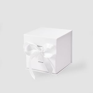 Recommended Paper <b>Box</b> Cube Square Birthday <b>Wedding</b> Candy White Magnetic <b>Gift</b> <b>Box</b> with Ribbon - Product Image 6