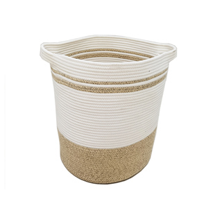 Panier de rangement tissé en corde de coton de style Grand panier Landry Grand organisateur de jouets Catalpa Yao Nouveau panier tissé pliable 16X24 - Product Image 3