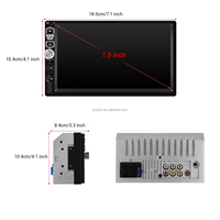 Radio Mobil Podofo Double Din Layar Sentuh 7 Inch MP5 dengan Kabel Phone Link/BT/FM/SWC OEM/ODM Grosir