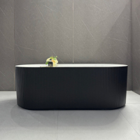 Baignoire autoportante d'angle de luxe Twowinco OEM pour intérieur, sans joint, en céramique, pour bain profond