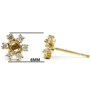 Bijoux fins à la mode 18k plaqué or rond taille brillant diamant naturel luxe boucles d'oreilles de mariage pour les femmes - Product Image 2