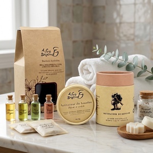 Boîte en carton kraft brun biodégradable, logo imprimé sur mesure, emballage écologique pour coffrets cadeaux de produits de bain et de soin - Product Image 1