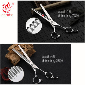 Fenice 6.25 ''6.5'' 7 ''7.5 inç köpek inceltme kesme profesyonel <span class=keywords><strong>Pet</strong></span> bakım makas seti - Product Image 2