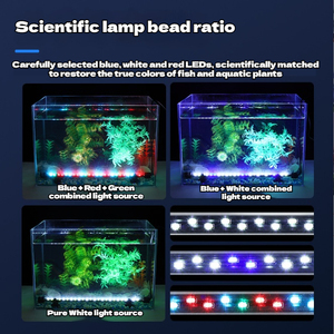 Factory Supply Glass LED Submersible <strong>Aquarium</strong> Light for Fish Tank 18cm To58cm Tri Color Switchable Eco-Friendly - Product Image 2