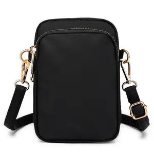 Mode Mini Nylon Vrouwen Portemonnee Mobiele Telefoon Messenger Crossbody Schoudertas Met Schouderband