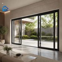 Portes coulissantes modernes en aluminium à double vitrage, conformes aux normes NFRC, étanches, pour patios et balcons extérieurs, finies pour villas