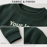 Sweat-shirt à col rond pour enfants avec logo personnalisé en impression en relief 340GSM, streetwear unisexe surdimensionné, OEM, faible MOQ