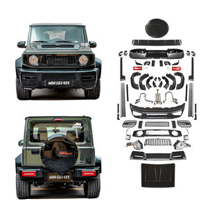 Jimny JB74 actualización a estilo G63 kit de carrocería de conjunto completo para kit de carrocería de coche viejo a nuevo parachoques delantero parachoques trasero faldones laterales parrilla capó - Product Image 1