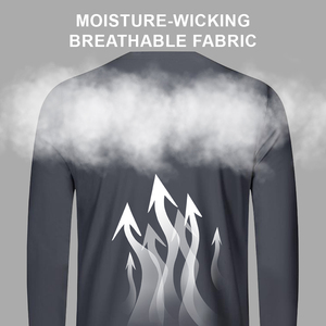 เสื้อแขนยาวสำหรับผู้ชายเสื้อฟิตเนสโพลีเอสเตอร์เข้ารูปเล่นกีฬา - Product Image 6