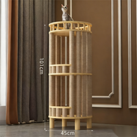 Arbre à chat moderne en bois avec condo et hamac - Meubles pour chat à plusieurs niveaux pour chats d'intérieur, tour à gratter avec cachette confortable