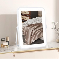 Miroir de maquillage à écran tactile LED à intensité variable pour coiffeuse Miroir de maquillage de bureau portable