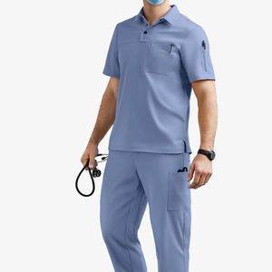 Polo elástico de poliéster 100% con malla de aire que absorbe la humedad para <span class=keywords><strong>hombre</strong></span>, camisetas blancas y negras de manga corta con 2 bolsillos - Product Image 3