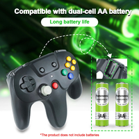Contrôleur sans fil 2.4 GHz pour manette N64 moteur de Vibration intégré manette de jeu en Mode Turbo pour accessoires de jeu Console N64