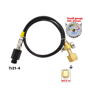 Sodastream Homebrew CO2 Carbon Dioxide Tank Kit with External High Pressure Hose Tr21-4 to W21.8-14 CGA320 Grinder Type - Product Image 2