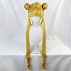Peluca <span class=keywords><strong>de</strong></span> cosplay <span class=keywords><strong>de</strong></span> Sailor Moon <span class=keywords><strong>de</strong></span> 41 pulgadas resistente al calor, 180% <span class=keywords><strong>de</strong></span> densidad, para mujer, rubia, con moños gemelos, rizos <span class=keywords><strong>largos</strong></span> en espiral, <span class=keywords><strong>princesa</strong></span> <span class=keywords><strong>de</strong></span> anime - Product Image 1