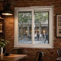 Fenêtre coulissante horizontale minimaliste en PVC, verre isolant trempé, hermétique et anti-poussière, gain de place pour les petits appartements
