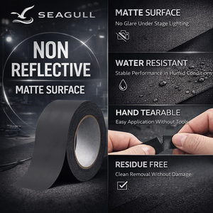 Cinta Adhesiva de Tela Mate de Grado Profesional para Producción Cinematográfica, Instalación de Escenarios Teatrales, Fijación de Cables y Protección de Superficies - Product Image 2