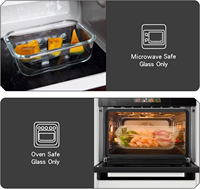 Contenants de stockage alimentaire en verre borosilicate résistants au four avec couvercles hermétiques, anti-fuites, boîte à lunch rectangulaire pour la préparation des repas, ensemble de boîtes bento