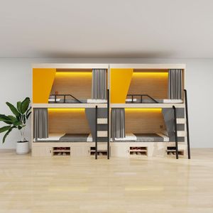 <span class=keywords><strong>Cama</strong></span> Alta de Madera Tamaño Completo con Diseño de Cápsula - <span class=keywords><strong>Cama</strong></span> Moderna que Ahorra Espacio para Dormitorios en Apartamentos y Escuelas - Product Image 4