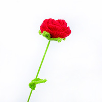 Dropshipping Handgefertigter Gestrickter Roter Rosenstrauß Künstliche Häkelblumen Hochzeitsgeschenk Muttertag Ostern Weihnachten