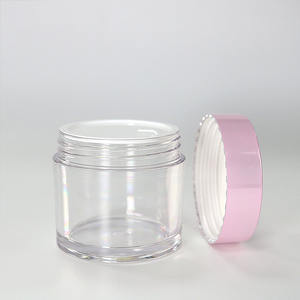 Оптовая продажа, производители банок для крема, роскошные пустые косметические контейнеры, косметическая упаковка, пластиковая баночка для крема с розовой крышкой - Product Image 2