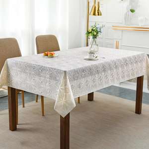도매 보엔 방수 정교한 PVC 화이트 플로럴 레이스 식탁보 파티 결혼식용 - Product Image 2