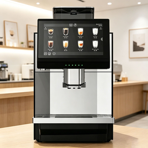Machine à café commerciale Crownwing tout-en-un entièrement automatique avec broyeur, pompe et presse, anti-rouille, tension universelle, 15 tasses JL3 - Product Image 1