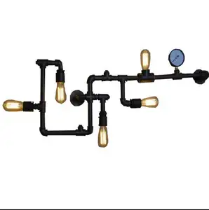 Designer pendant lights 5 heads steampunk style lamp retro water pipe atmosphere decoration