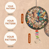 Attrape-soleil rond Art Déco en verre coloré avec gouttes de cristal, personnalisable avec logo OEM/ODM disponible en gros