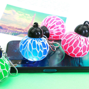 Mesh Grape Glitter Squishy <b>Squeeze</b> <b>Ball</b> Fidget Toy Key Ring TPR Children Sensory Play - Product Image 4