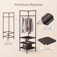 Porte-vêtements d'angle triangulaire autoportant portable pour chambre à coucher