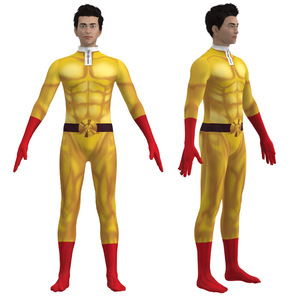 วันพันช์แมน ไซตามะคอสเพลย์บอดี้สูทสีเหลืองสีแดงเต็มตัวเครื่องแต่งกายอะนิเมะเล่นตามบทบาทเครื่องแต่งกายฮาโลวีนขนาดผู้ใหญ่ - Product Image 3