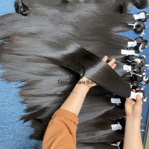 Extensiones de cabello humano crudo de trama estirada doble a granel sin procesar, cutícula virgen vietnamita alineada, rizo italiano suelto, onda Natural - Product Image 3