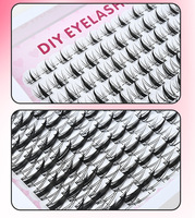 Kit de cils synthétiques DIY en gros, faits à la main, effet éventail, 14 rangées, imperméables, longue durée, pour salon à domicile