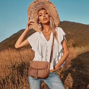 Crossbody Hollow Correa ajustable en relieve Trenza Sillín Crossbody Bolsos Mujeres Monederos Bolsos Reutilizable Compras Tote plegable - Product Image 2