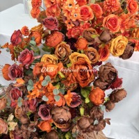 Offre Spéciale personnalisé fleur artificielle rangée fleur 180*60cm soie Table guirlande chemin de Table pour décor de mariage