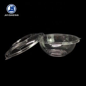 32oz pet Clear Takeaway Fruit Vegetable Container Round Plastic Salad Bowl