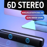 Altavoz Portátil Inalámbrico y con Cable, Doble Modo, Luces RGB, Ranura para Tarjeta SD, Puerto USB, Mini Altavoz de Escritorio, Sonido HiFi 6D Estéreo, Barra de Sonido para PC