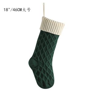 1pc Noël tricoté bas décor Festival cadeau sac cheminée arbre de Noël suspendus ornements décor rouge blanc chaussette de Noël - Product Image 5
