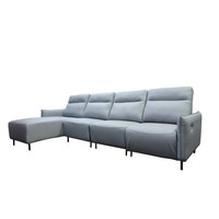 Ensemble de canapés inclinables électriques modernes en cuir véritable en forme de L pour salon avec repose-pieds extensible