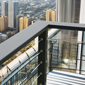 YL METAL Garde-corps de balcon d'appartement au design moderne, balustrade en aluminium, système de sécurité pour escaliers, type tube pour revêtement de sol - Product Image 2