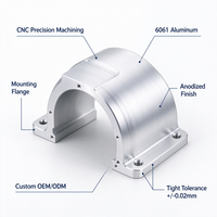 Casing Aluminium Setengah Lingkaran Presisi Tinggi, Dibuat dengan Mesin CNC, Anodized 6061, untuk Motor Elektronik, OEM
