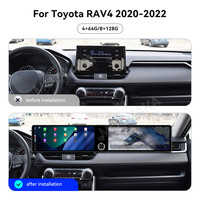 Autoradio Android 14 double écran 12,3 pouces MOOKAKA pour Toyota RAV4 2020-2022, système multimédia GPS Navi, CarPlay sans fil, unité principale