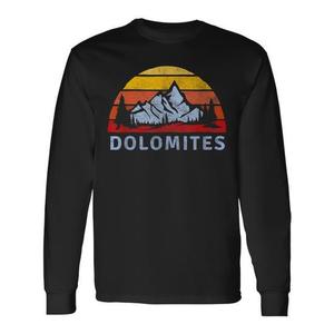 T-shirt à manches longues Dolomites Retro Mountain Sunset - Product Image 1