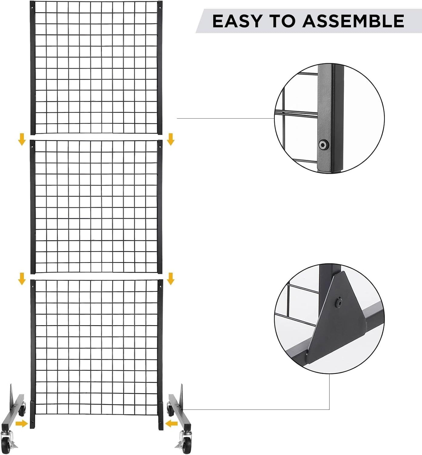 Double-Sided Light Duty Metal Wire Display Rack Gridwall Panels Display Stand Hanging Hooks Retail Shops Home Use Supermarkets — view 4