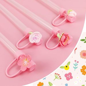 Couvercle de paille <span class=keywords><strong>rose</strong></span> pour 40 30 Oz, capuchon de paille en silicone pour fleurs, couvercle de protection de bouchons de paille <span class=keywords><strong>rose</strong></span> compatible avec le gobelet - Product Image 4